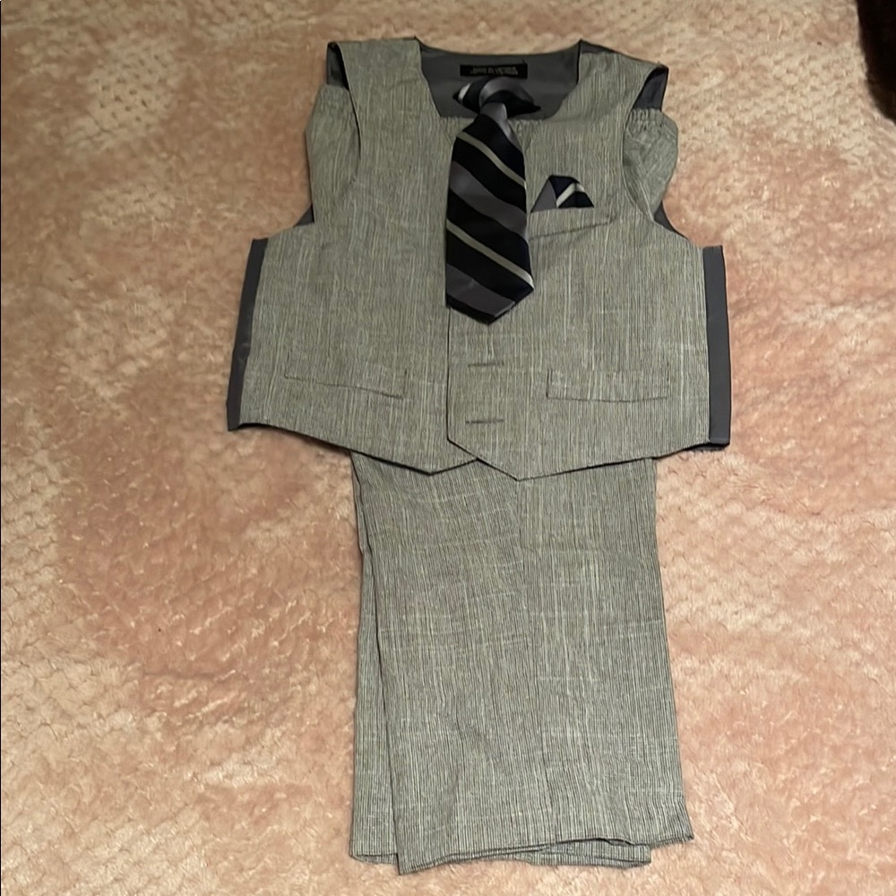 Gray Boys' Suit with Tie